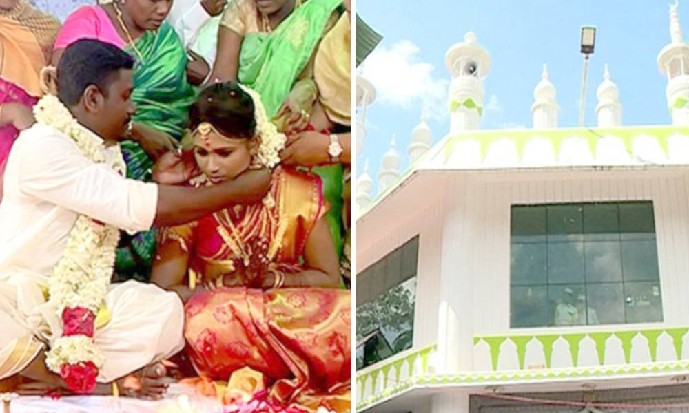 Hindu wedding happens in Indian masjid