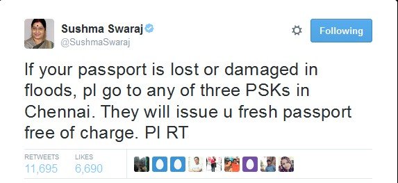 Lost Your Passport In Chennai Floods? Heres How Sushma Swaraj Is Helping Us!
