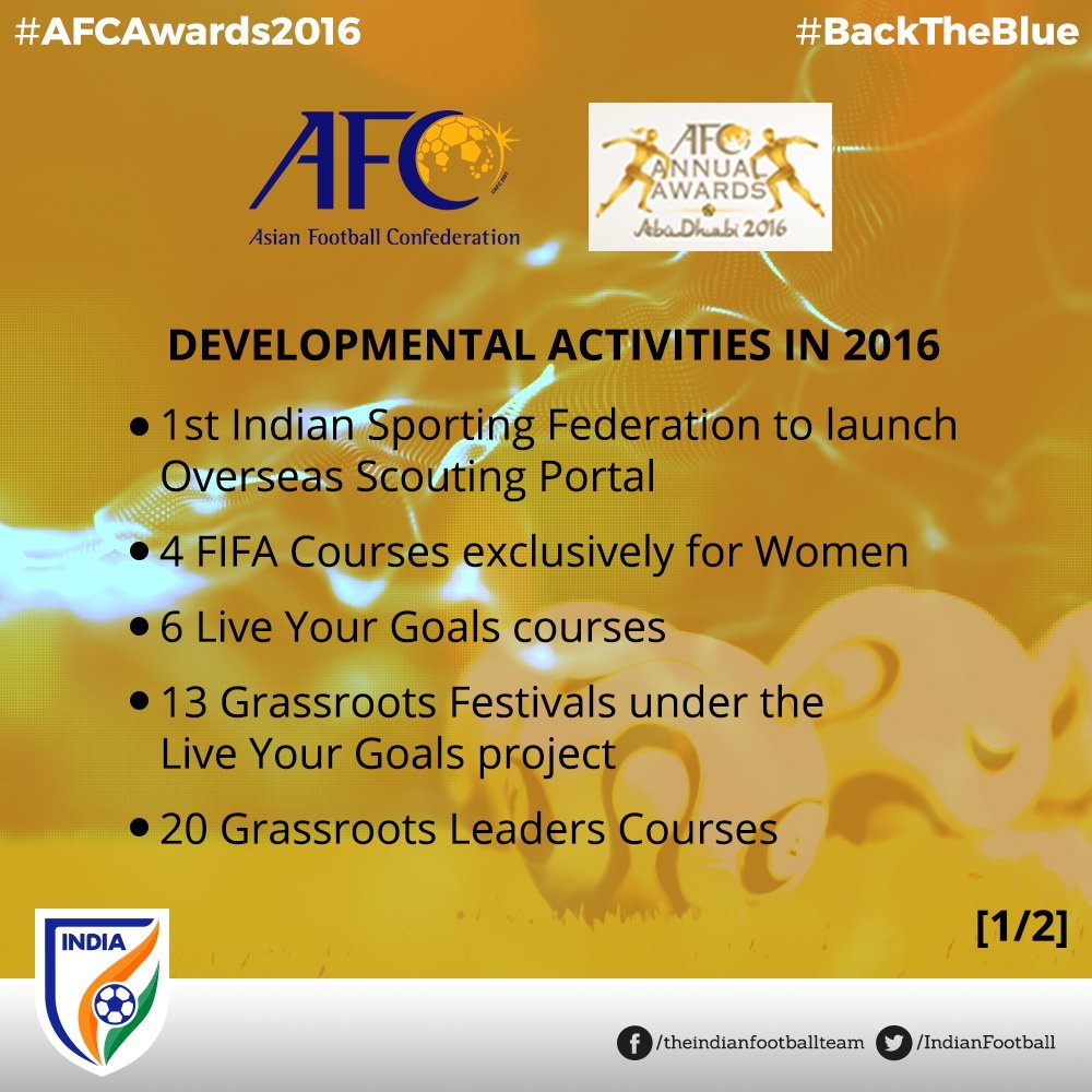 All India Football Federation Wins AFC Developing Member Association Award