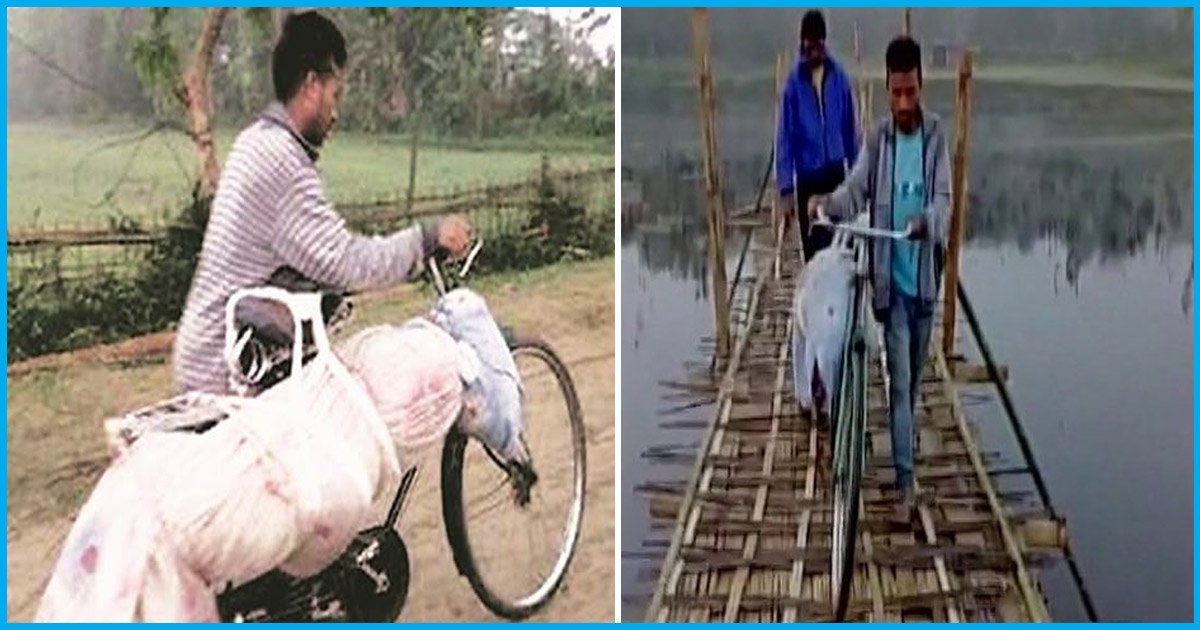 Assam: Tribal Man Carries His Brother’s Dead Body On A Bicycle Due To Lack Of Proper Roads