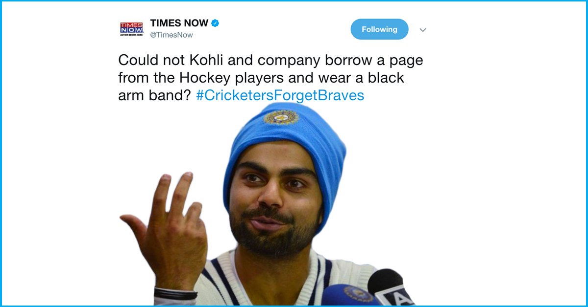 Times Nows Shaming Of Indian Cricketers In The Name Of Martyrs Is Not Only Wrong But Dangerous