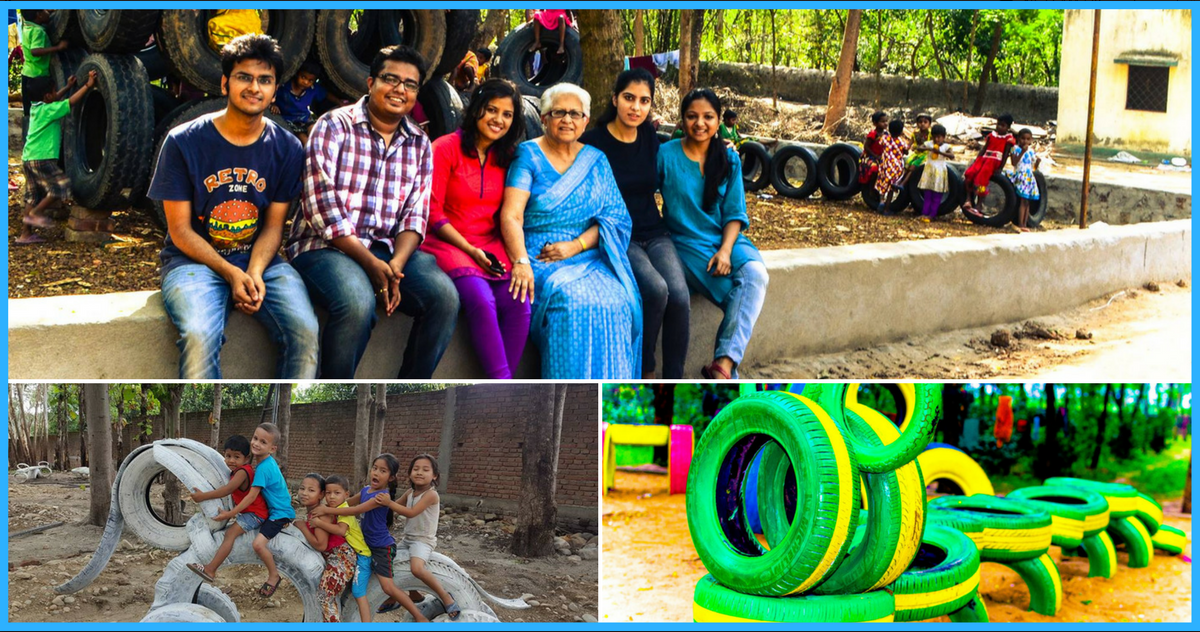 These Six IIT Graduates Have Built 16 Playgrounds Across The Country Using Tyres And Drums
