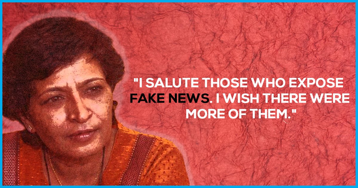 Gauri Lankeshs Last Editorial: During The Days Of Fake News