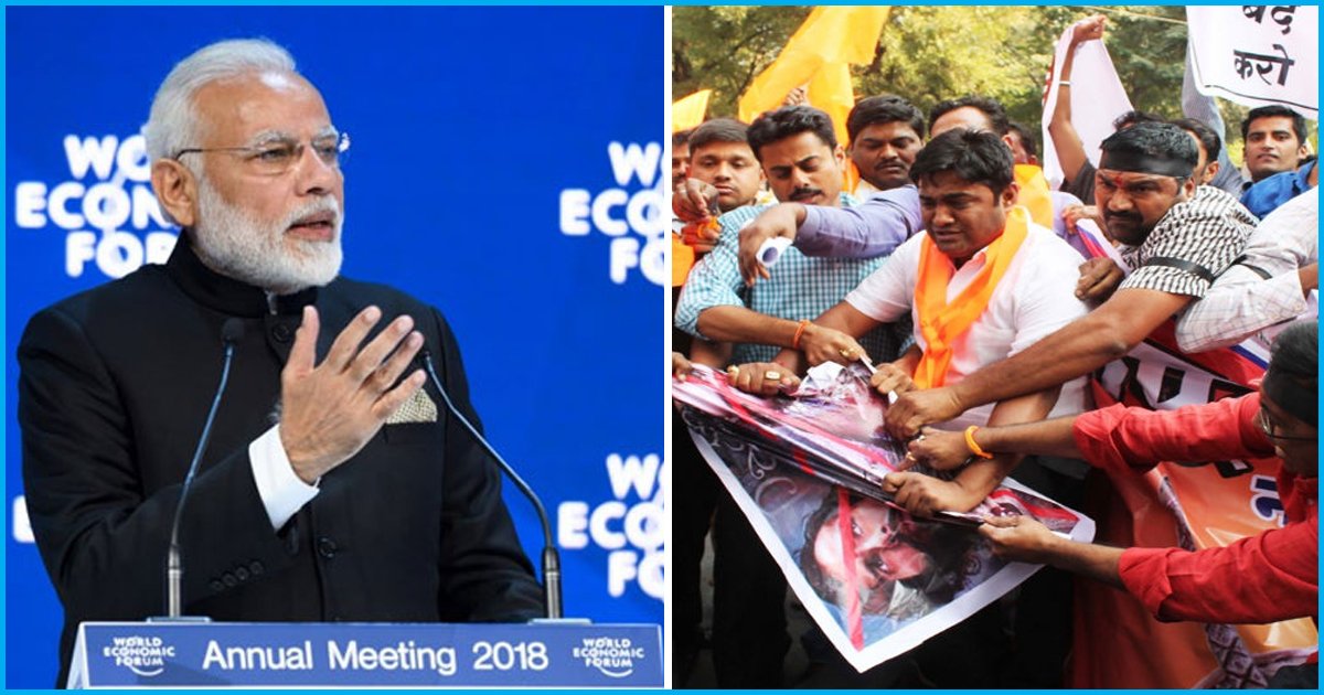 PM Modi In Davos Vs Karni Sena In International Media