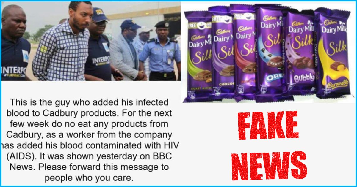 News Of “HIV Contaminated” Cadbury, Frooti Fake; No, HIV Doesn’t Spread Through Food