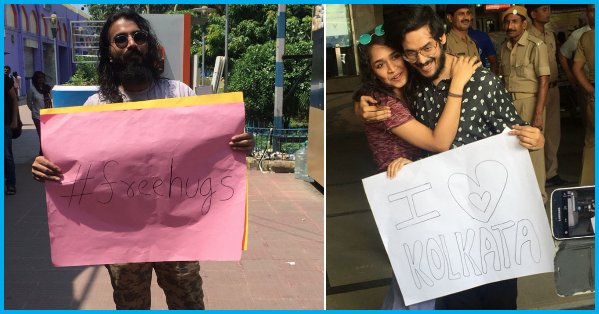 Love For Hate: Kolkata Youth Protest Beating Of Couple By Giving Free Hugs To Each Other Outside Metro Station