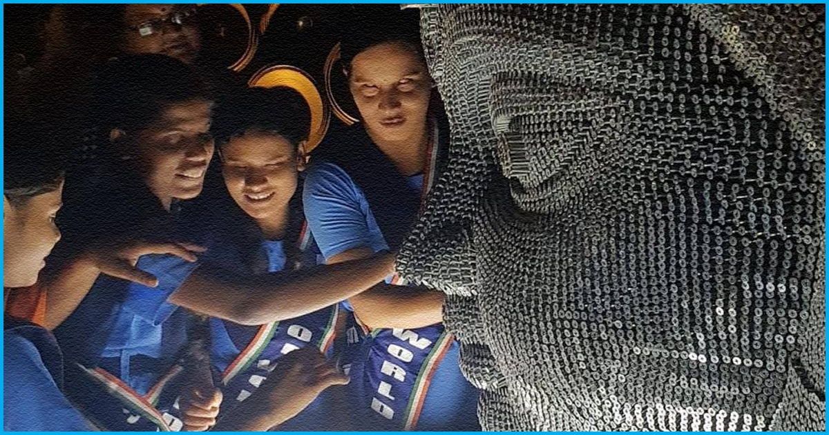 In Indias First Blind-Friendly Pandal, A Durga Idol Made Of 12,000 Nails Which Can Be Touched & Felt