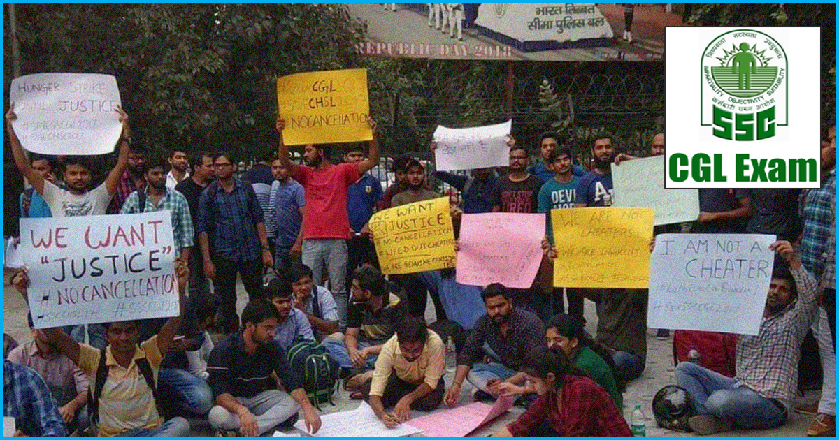 Students Protest In Delhi Against SC Decision On Cancellation Of SSC CGL & SSC CHSL Exam 2017