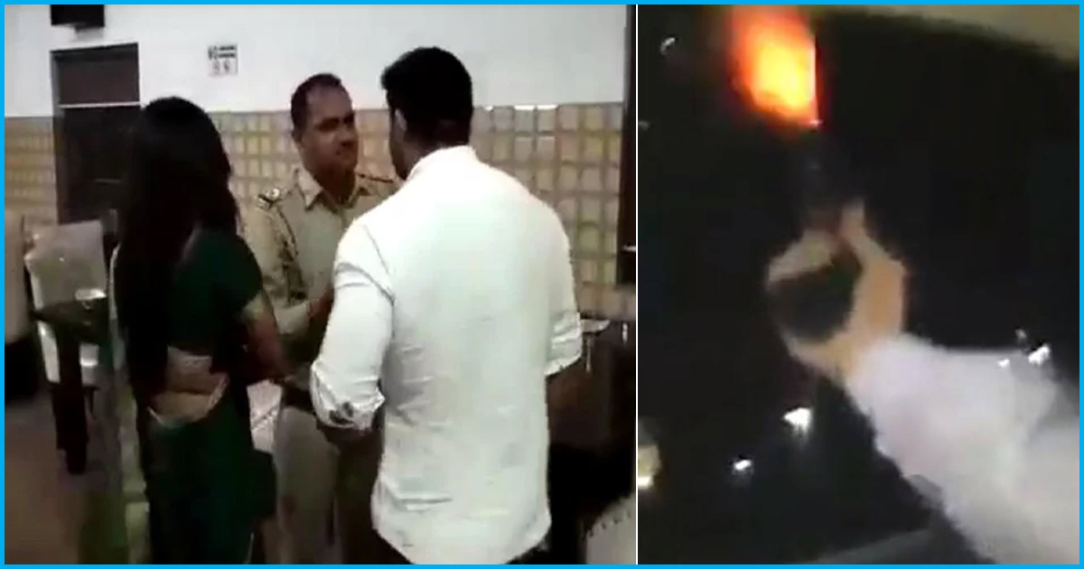 [Watch] UP: BJP Councillor Who Thrashed Policeman Gets Bail, Supporters Open Celebratory Fire