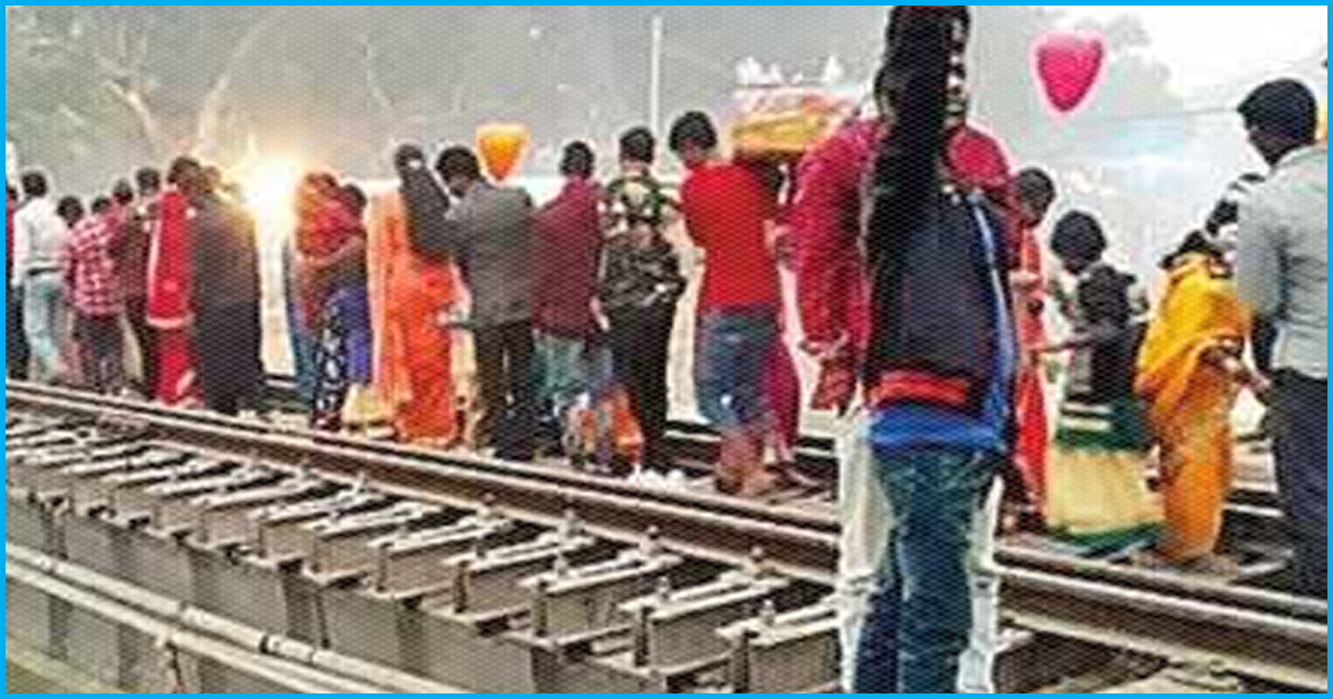 Punjab: Amritsar Train Tragedy Didnt Teach A Lesson As Devotees Stand On Railway Tracks During Chhath Puja