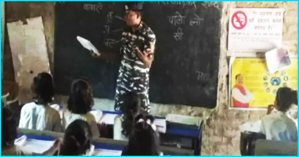 Jharkhand: Replacing Guns With Pen & Chalk, CRPF Jawans Teach Students In Govt Schools