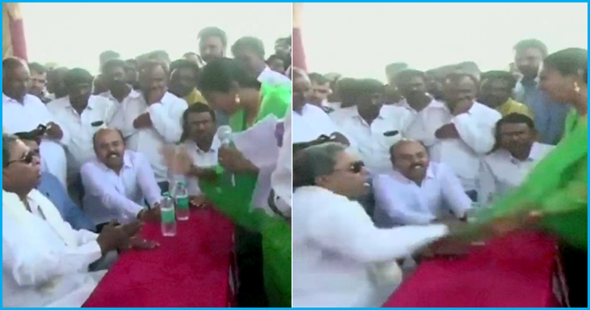 [Watch] Former Karnataka CM Siddaramaiah Loses Cool, Snatches Mic Away From Woman
