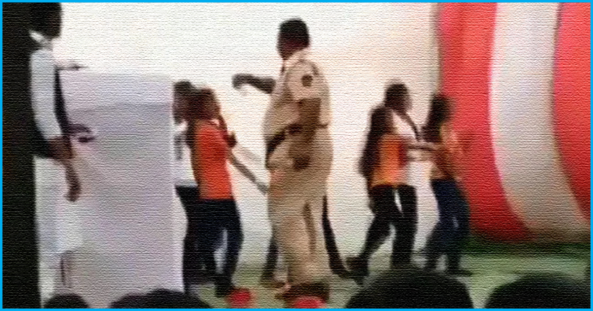 [Watch] Cop Showers Money On School Girls At Republic Day Event, Gets Suspended From Duty