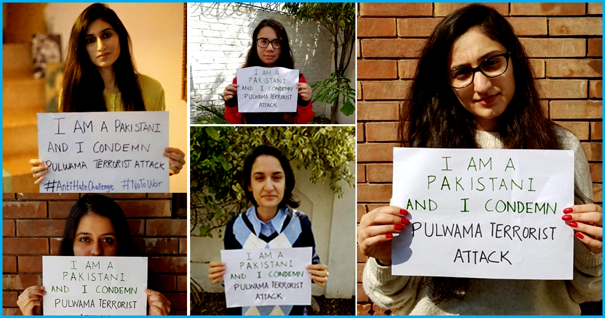 #AntiHateChallenge: Group Of Pakistani Citizens Hold Placard Condemning Pulwama Attack & To Call For Peace