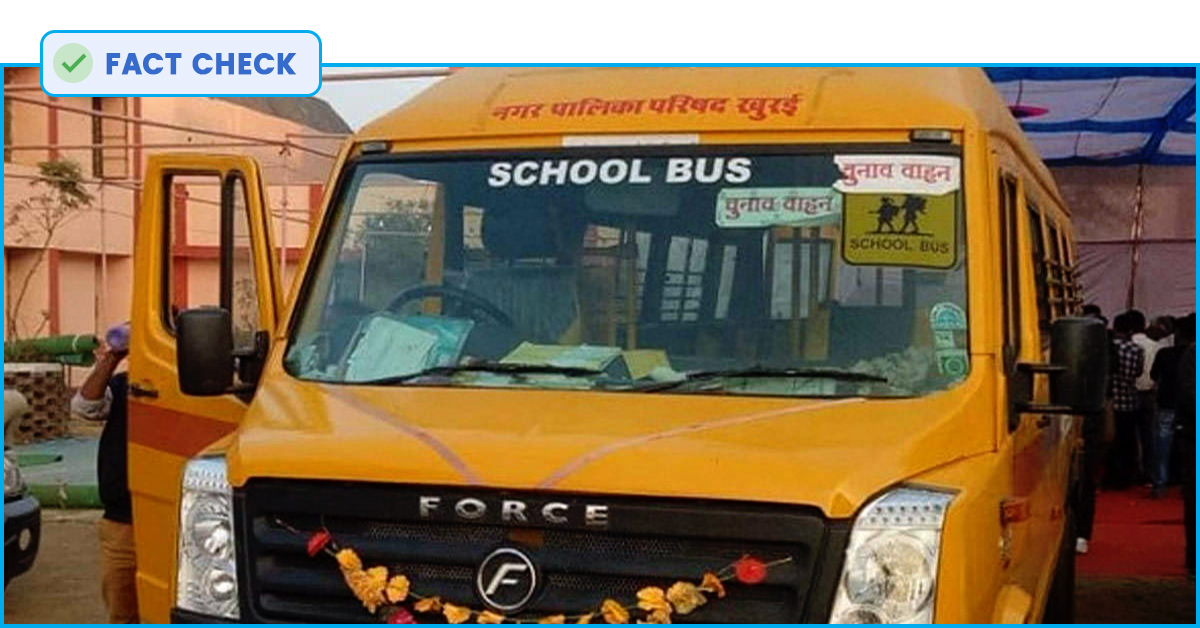 Fact Check: No, This School Bus Is Not Carrying EVMs So That BJP Can Tamper Votes