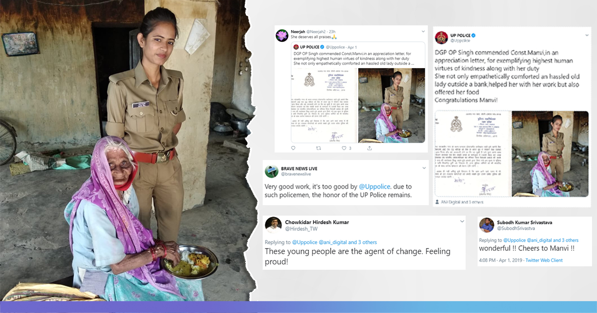 Faith In Humanity: UP Police Praise Woman Constable For Feeding Starving Woman
