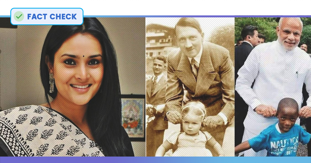 Fact Check: Congress’s Divya Spandana Shares Photoshopped Image Comparing PM Modi To Hitler