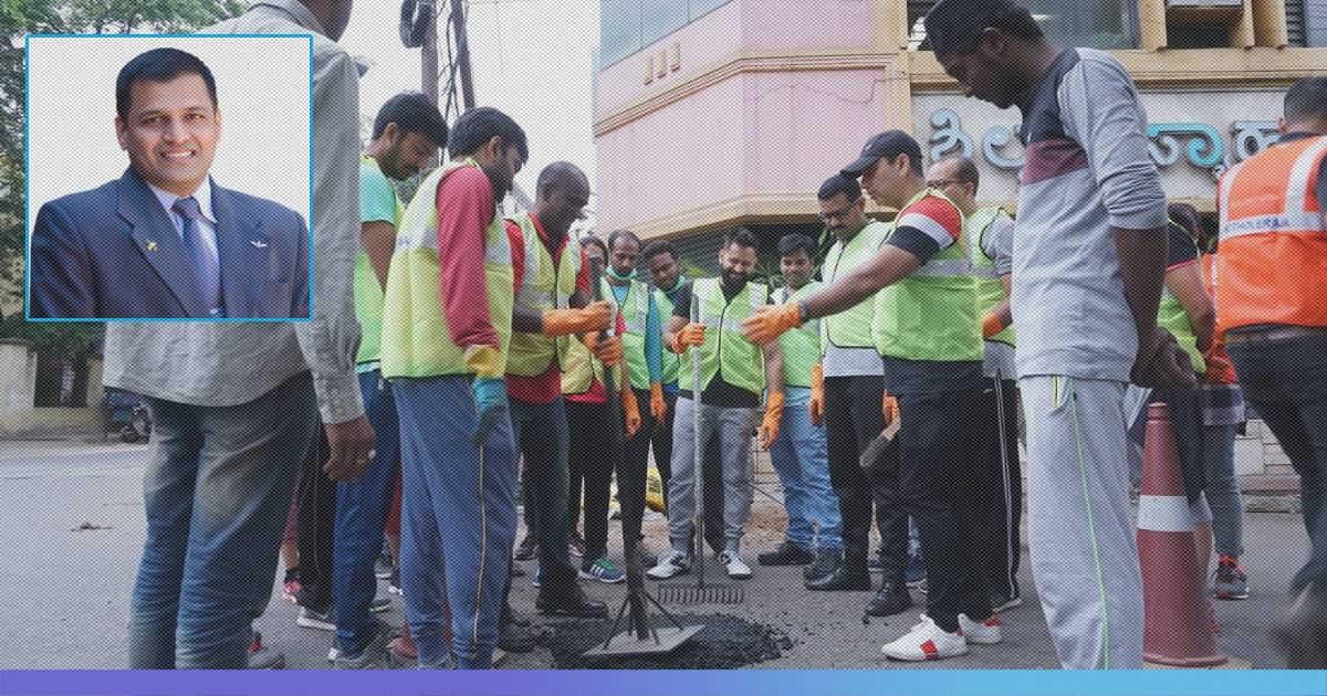 This NGO Run By A Former Indian Air Force Pilot Is Fixing Potholes To Make Bengaluru Road Safe