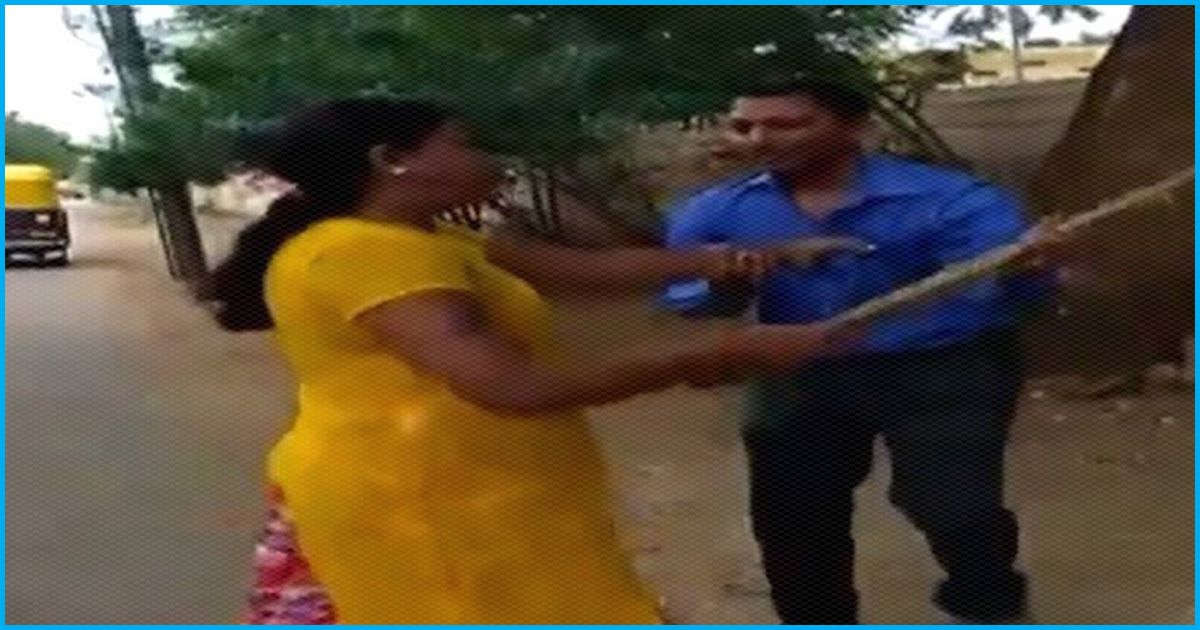 Video Karnataka Woman Publicly Thrashes Bank Manager For Alleged