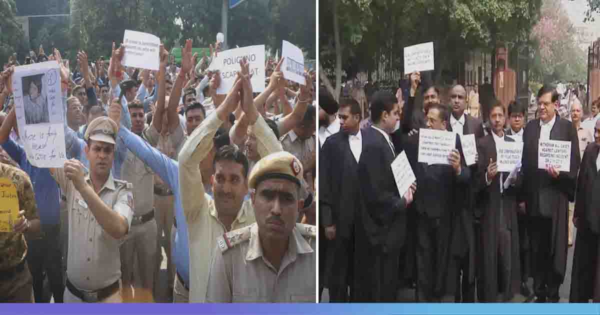 Cops Vs Lawyers: Delhi Police Call Off 11 Hour Long Protest, Congress Lashes Out At BJP