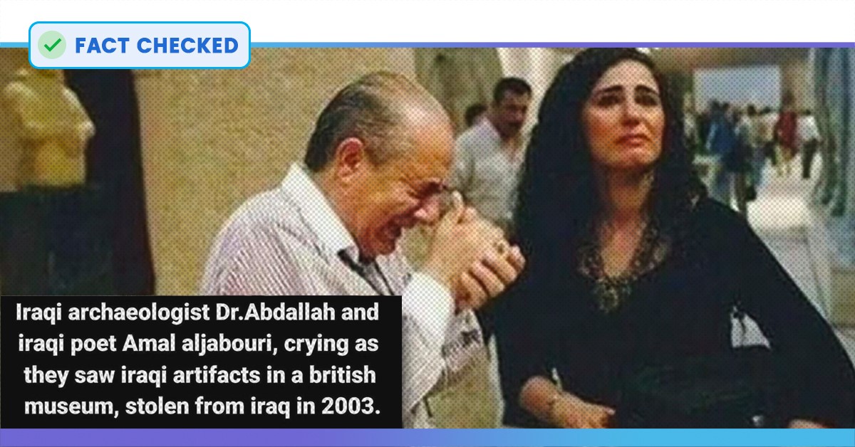 Fact Check: Photo Of Iraqi Poet Crying As He Saw Artefacts In British Museum, Stolen From Iraq