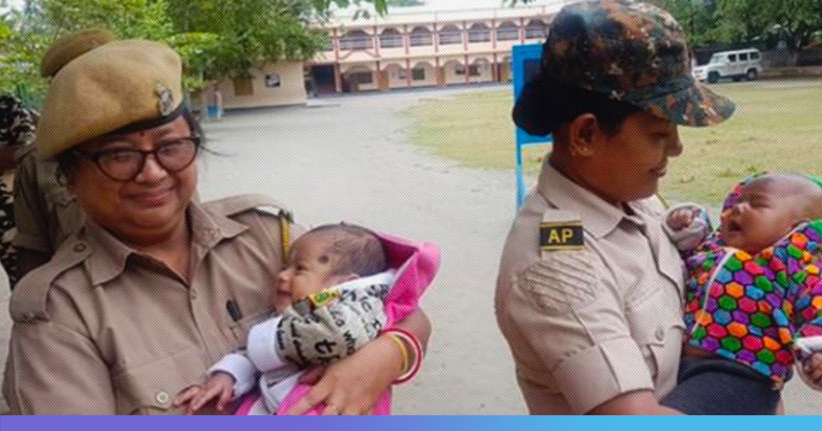 Assam Police Takes Care Of Kids While Their Mothers Appear For Examination