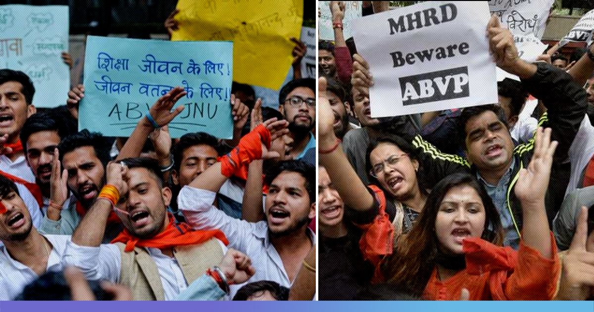 ABVP Protests Against JNU Fee Hike, Demands Dissolution Of High-Level Committee Formed By HRD Ministry