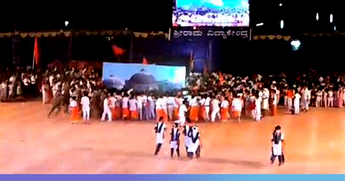 [Watch] In A School Run By RSS, Students Made To Recreate Demolition Of Babri Masjid In A Play