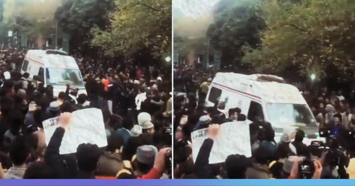 Watch: Students Of Jamia Make Way For Ambulance Amid Protest