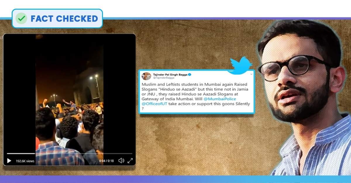 Fact Check: BJP Spokesperson Tajinder Bagga Wrongly Claims Hinduon Se Azaadi Was Chanted By Umar Khalid