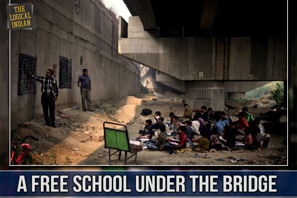 A free school under the bridge.