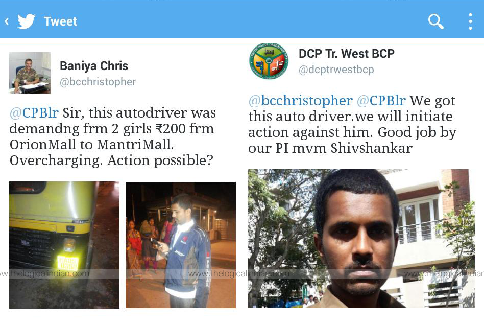 Bengaluru City Police Responds To A Tweet, Nabs An Errant Auto Driver!