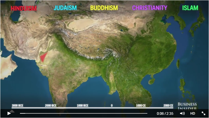 Watch How Religion Spread Across The World