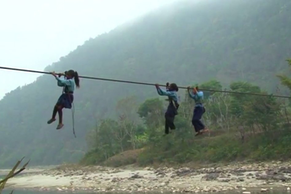 Video: This Is How The Kids Risk Their Lives Everyday To Go To Their Schools