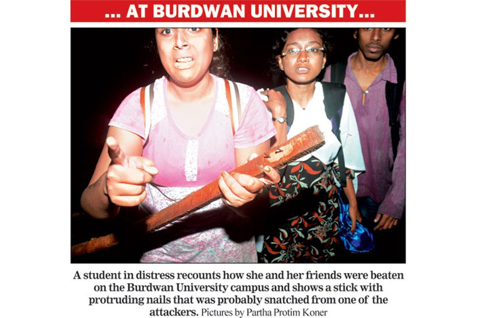 Thugs With Spiked Clubs Attacked Students Protesting At Burdwan University In West Bengal
