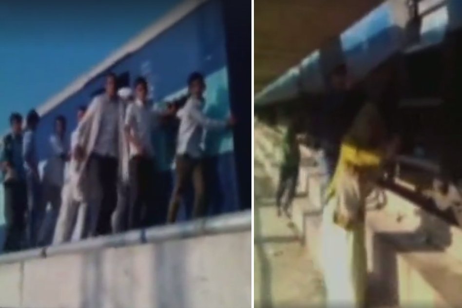 [Watch] This Is How Passengers Reacted When A Train Got Jammed On Tracks