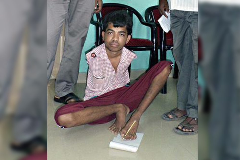 Born Without Hands, Karnataka Boy Wrote Exam With His Toes, Scored 80 Percent In Board Exams