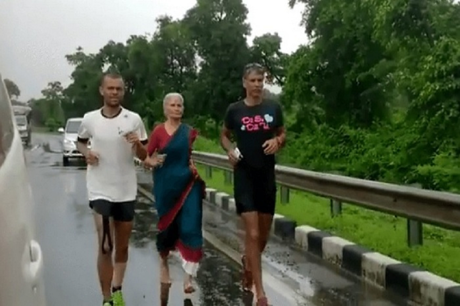 Video: Milind Somans 76-Yr-Old Mom Joins Him On His Ultra Marathon, Barefeet