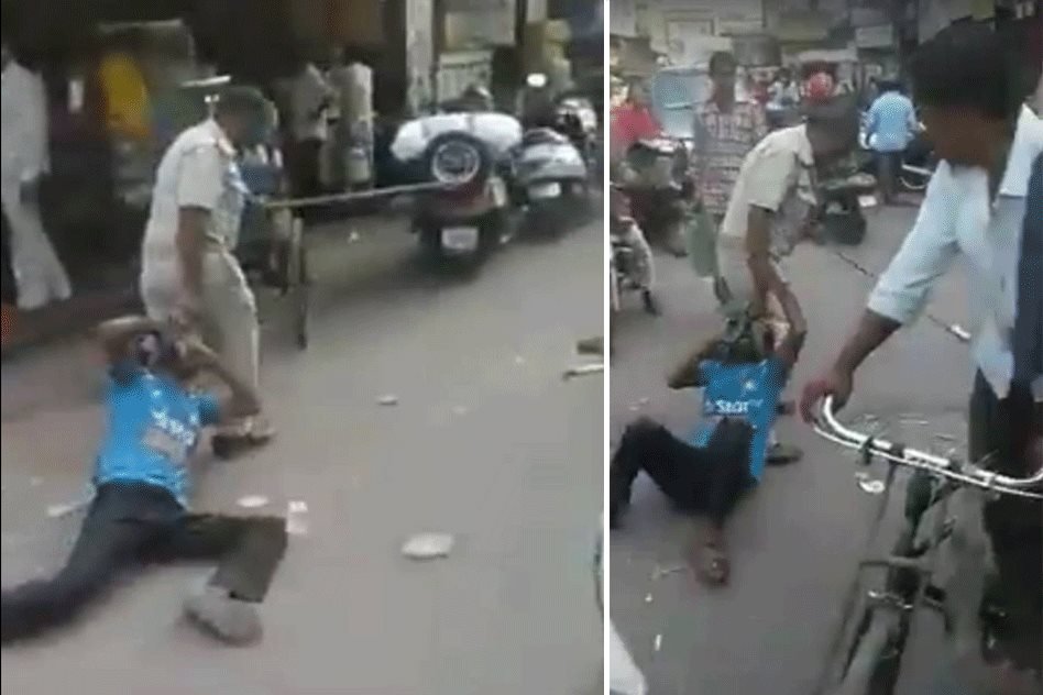Video: UP Police Thrashes Poor Rickshaw-Puller After He Allegedly Refused To Pay 10 Rupees