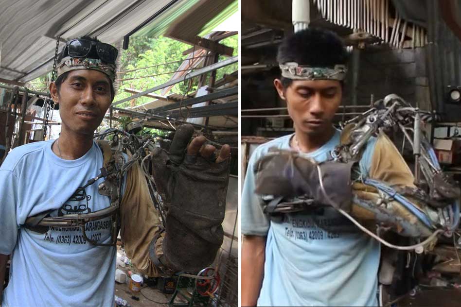[Watch/Read] Desperate To Keep Working, He Decided To Build Himself A Mechanical Arm Out Of Scrap Metal