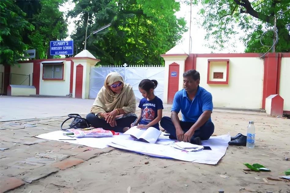 For Girl’s Admission Parents Staging Dharna Before A School For Three Months