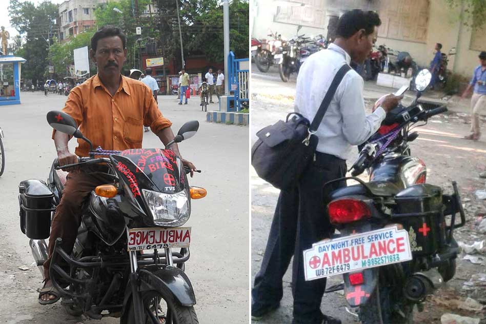 This Man Spends Half Of His Salary To Run A Bike Ambulance For 20 Villages In Bengal