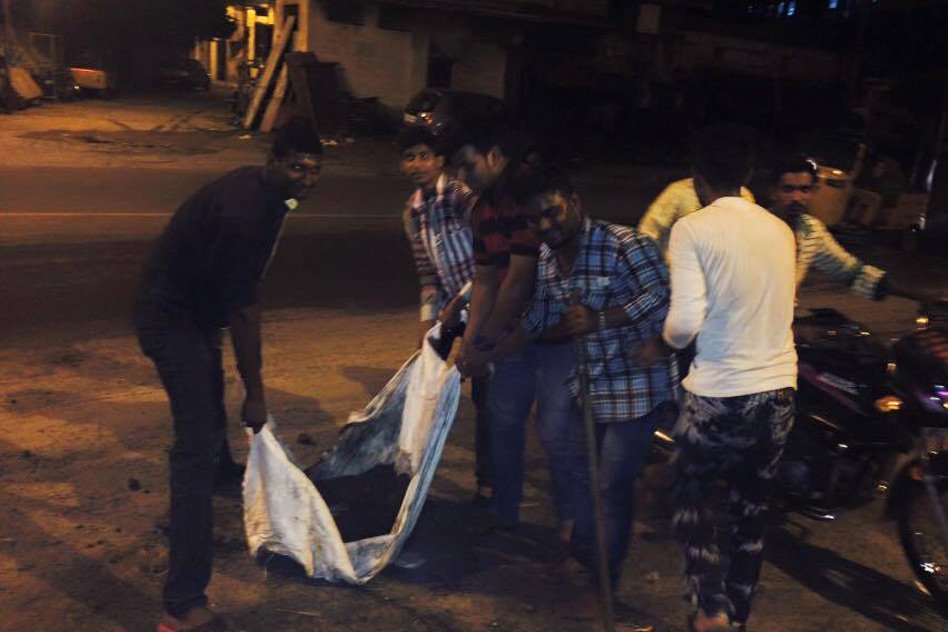 These Random People Started Pouring Mud On To The Pot Holes In The Dark Night After They Saw