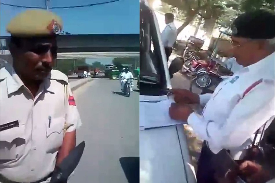 [Watch] Common Man Directing The Authority To Fine A Policeman Who Violated The Traffic Rule