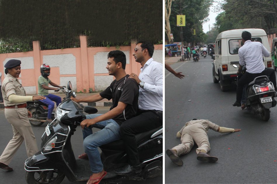 After Being Spotted Without Helmet, They Tried To Run Away Risking Police & Their Lives