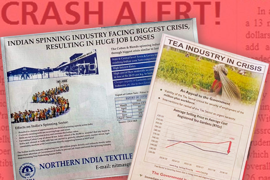 Facing Shutdown & Job Losses, Textiles Association Issues Ad In Newspaper Begging Govts Attention
