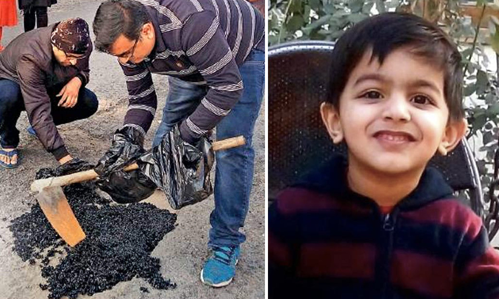 Why Wait For Someone To Die? Faridabad Man Fixes Pothole After Losing Son To Road Accident