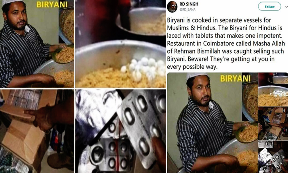 Fact-Check: No, Coimbatore Restaurant Does Not Serve Biryani To Make Hindus Impotent