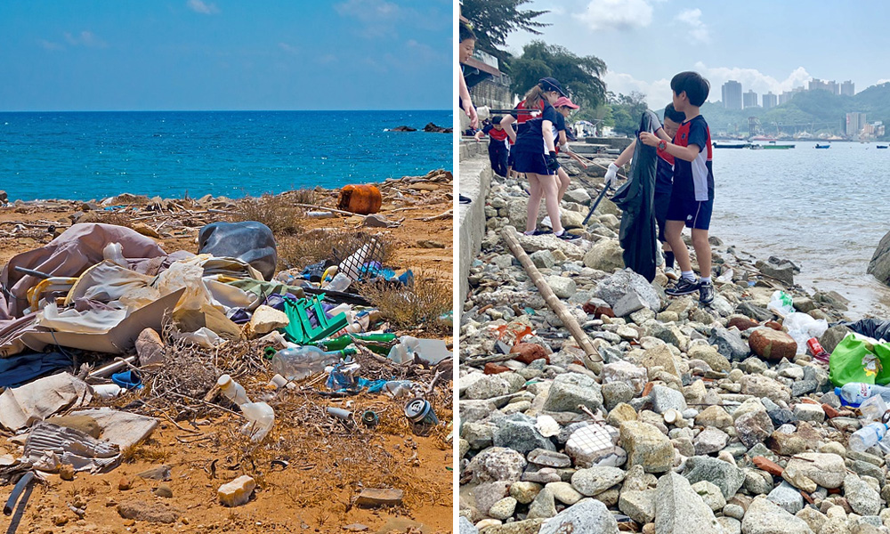 In The Wake Of Coronavirus Outbreak, Discarded Face Masks Pile Up On Hong Kongs Beaches