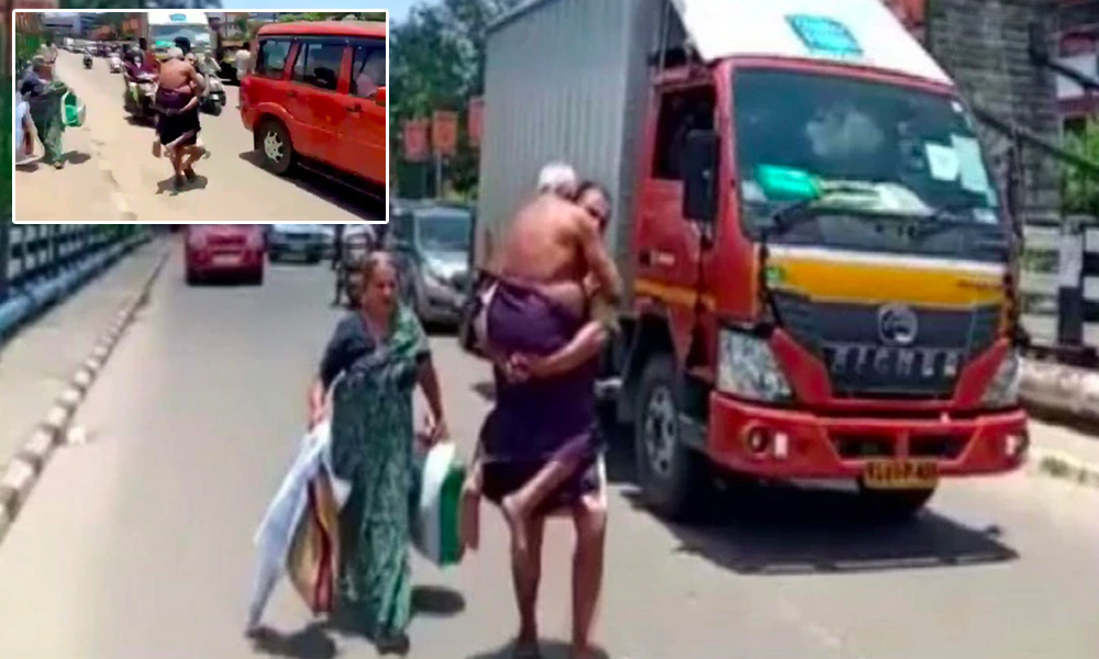 Coronavirus Lockdown: Kerala Man Carries Ailing Father On Shoulder After Police Stop Vehicle